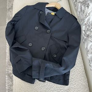 Zara Navy Double-Breasted Peacoat